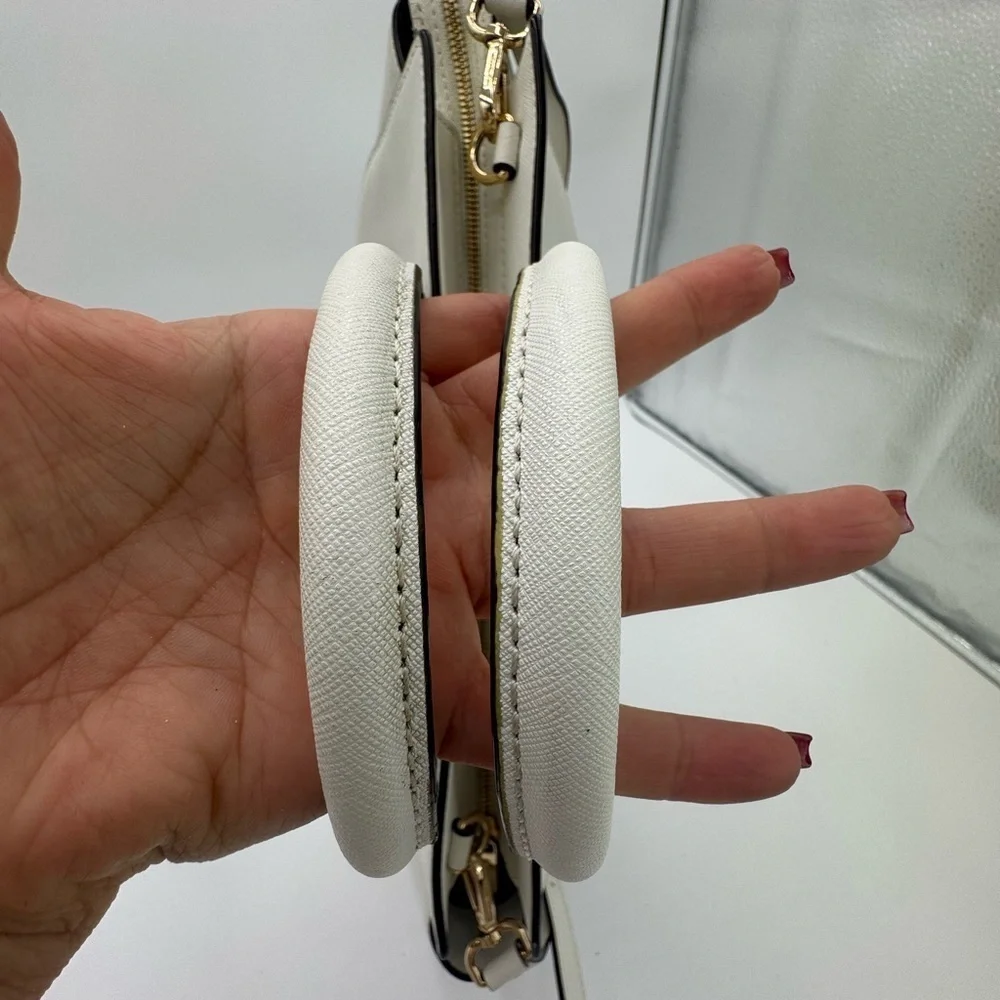Michael Kors Selma White Saffiano Satchel With Dust Bag
